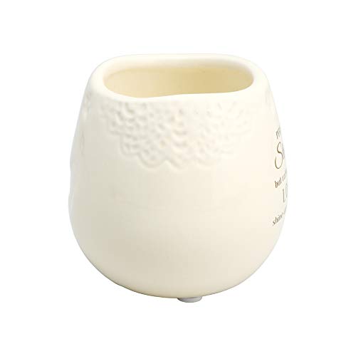 Pavilion Gift Company 19176 In Memory Light Remains Ceramic Soy Wax Candle , White 8 oz