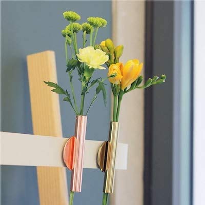 Wall-Mounted Flower Tube for Flower Display, Gold