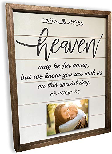 Brookfield Products Heaven Wedding Memorial Sign to Honor Those no Longer with us with Photos. Beautiful Decoration displays at Any Wedding Ceremony or Reception.