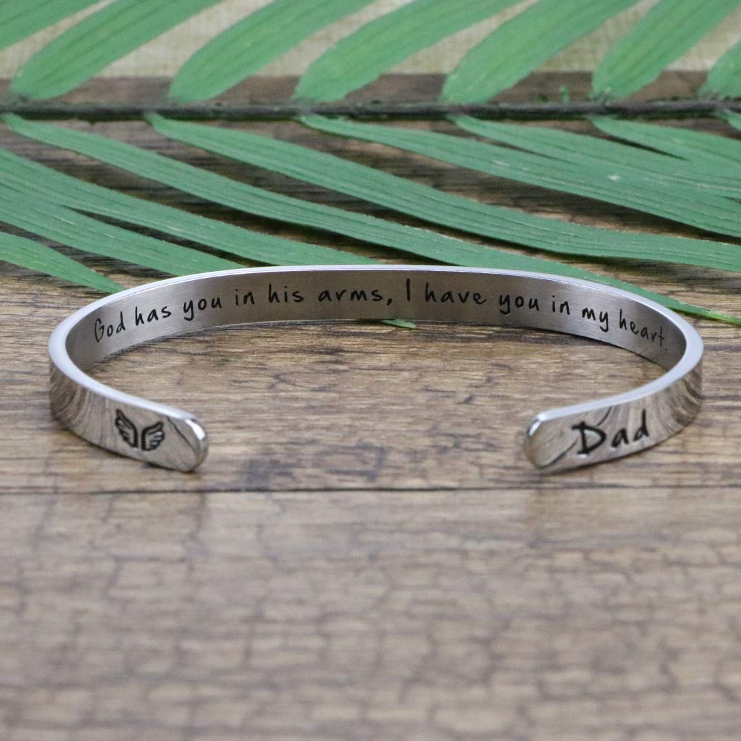 Joycuff Loss of Dad Gifts for Daughter Memorial Jewelry Sympathy Gifts for Women Remembrance Bracelet Secret Message Condolence Gift
