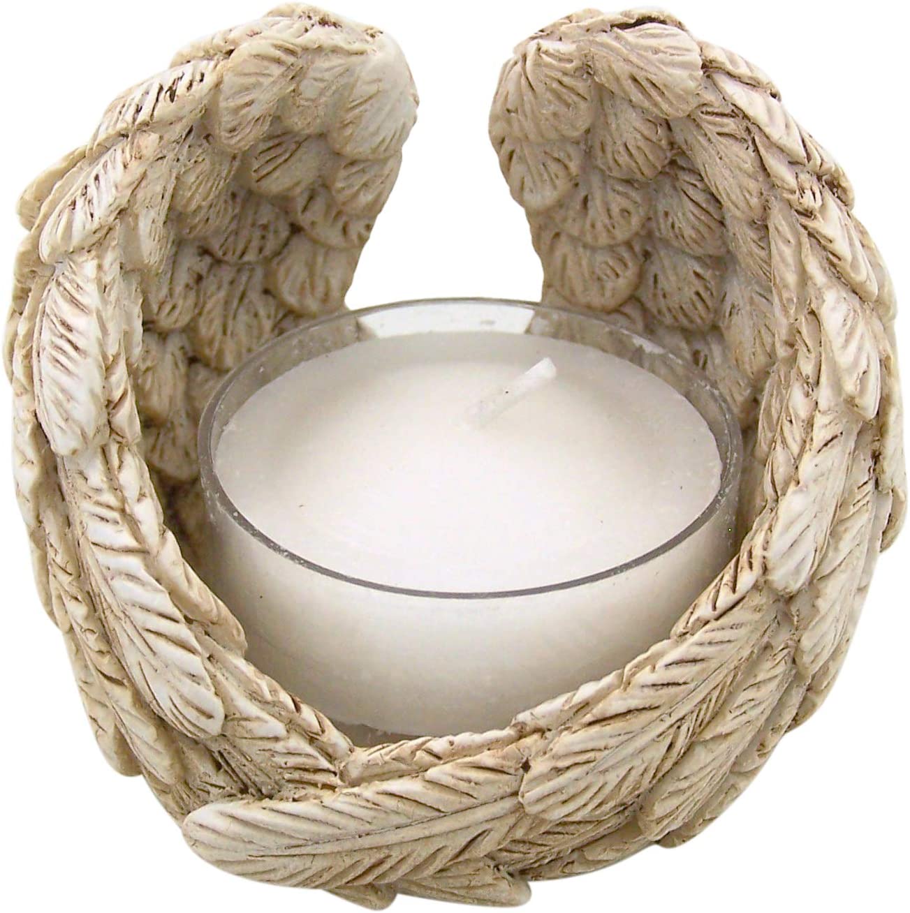 Needzo Guardian Angel Wings Design Tea Light Candle Holder, 2 1/2 Inch, Pack of 2