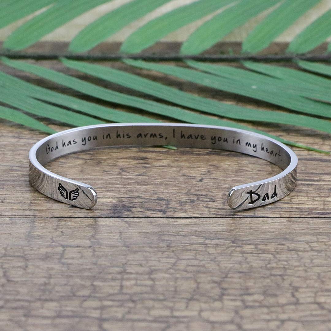 Joycuff Loss of Dad Gifts for Daughter Memorial Jewelry Sympathy Gifts for Women Remembrance Bracelet Secret Message Condolence Gift
