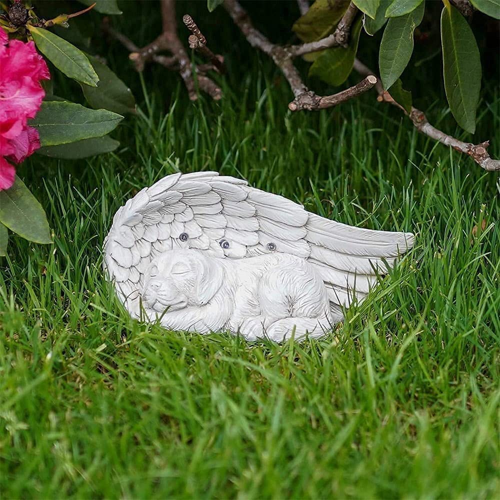 iHeartDogs Dog Memorial Gifts - Forever My Guardian Angel Garden Solar Light - Pet Memorial Stone
