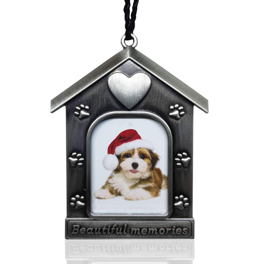 Orchid Valley Cat or Dog Picture Frame Ornament Remembrance Gift, Beautiful Memories Pet Sympathy Gift or Christmas Ornament That can be Personalized with a Photo. Loss of Pet Keepsake
