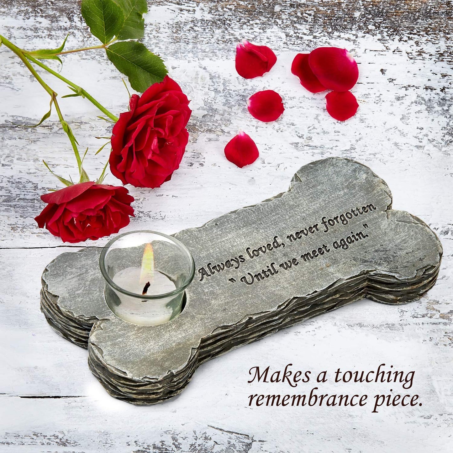 Dog Memorial Candle, Beautifully Packaged Dog Remembrance Gift, in Memory of Dog. Rainbow Bridge Keepsake. Loss of Dog Gifts - Always Loved, Never Forgotten. Pet Loss Gifts Dog (Grey)