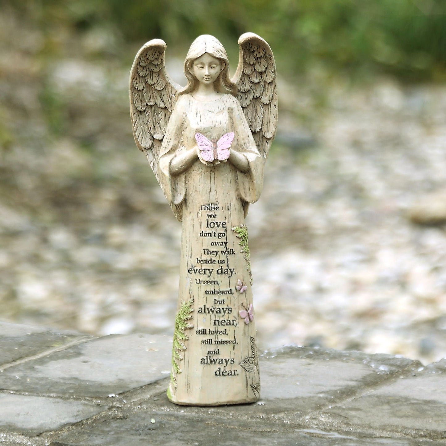 Ivy Home Standing Angel with Butterfly Garden Statuary