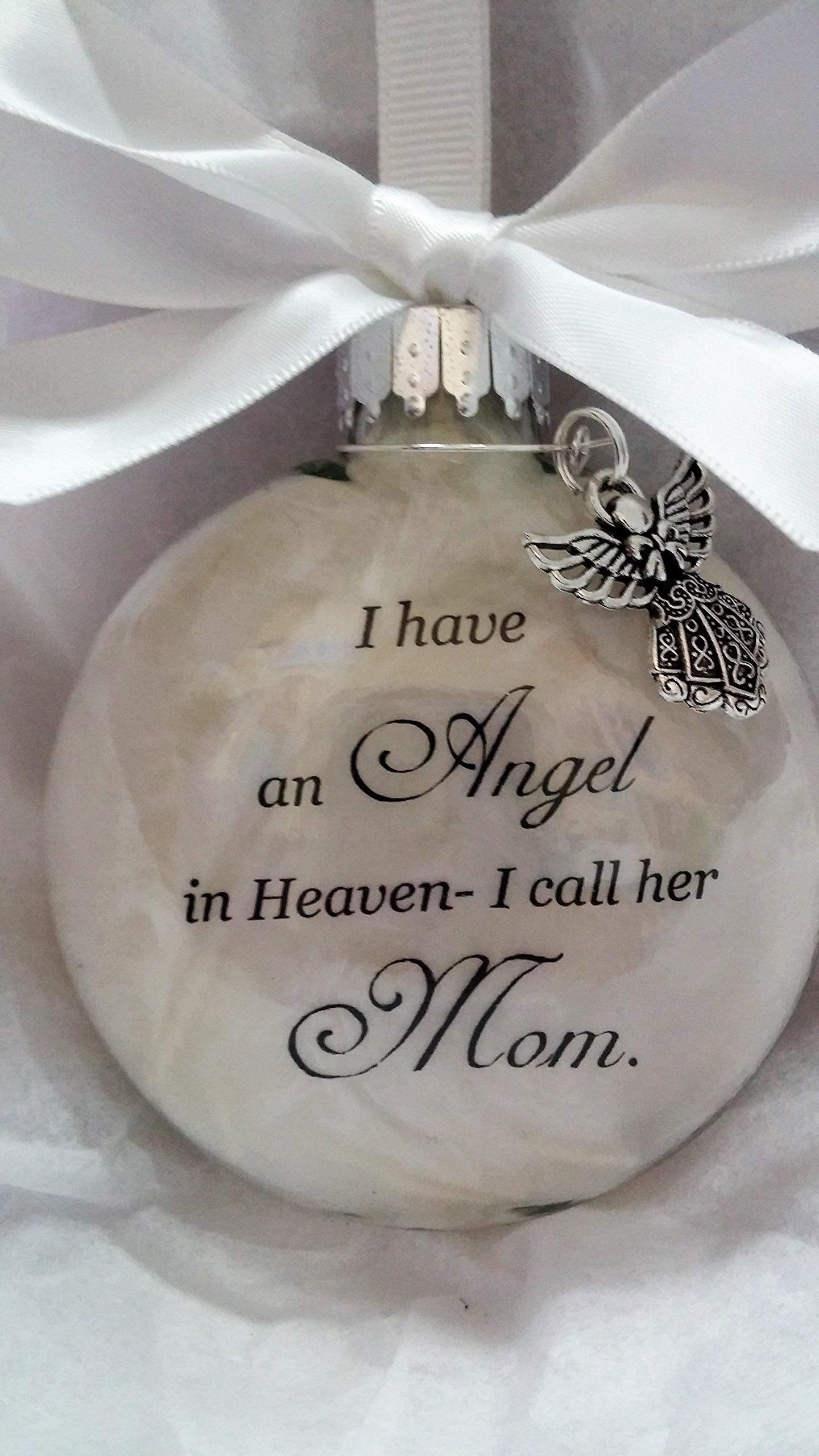 Memorial Christmas Ornament Sympathy Gift Angel in Heaven I Call Her Mom