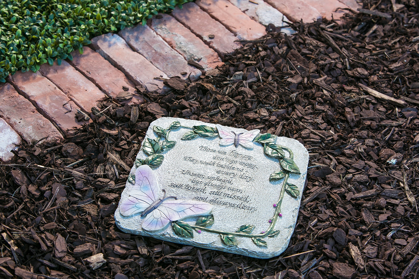 New Creative Evergreen Garden Those We Love Don’t Go Away Polystone Memorial Stepping Stone - 10”W x 1”D x 10”H