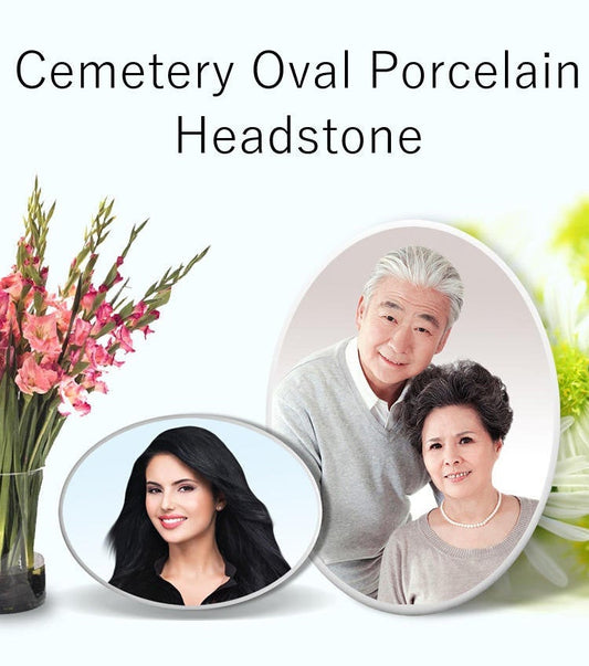 Cemetery Oval Headstone Portraits Picture Memorial Grave Marker