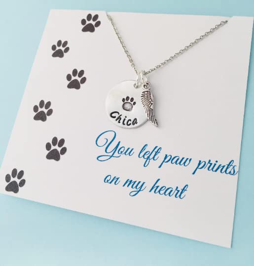 Remembrance Pet Necklace, Pet Memorial Jewelry, Pet Loss Gift, In Memory of
