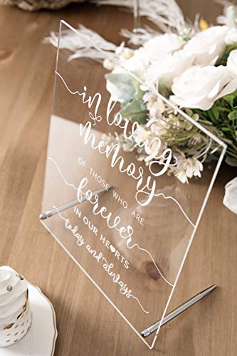 Calculs Wedding Sign, in Loving Memory Sign Acrylic Decorative Signs & Plaques 8x10 Inches Wedding Memorial Sign Remembrance Art Table Décor