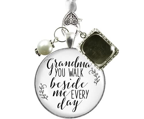 Bridal Bouquet Charm Grandma Picture Frame Wedding Memorial Remembrance Silver Finish Jewelry