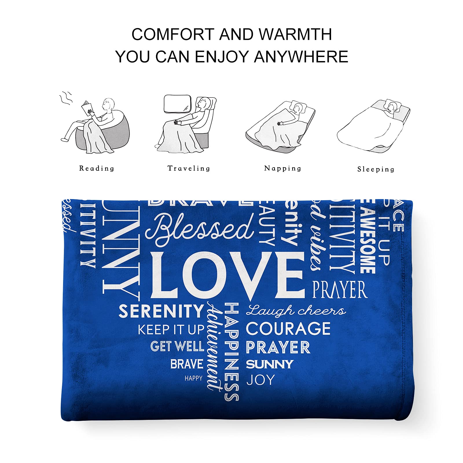 Get Well Soon Gifts for Women Blanket Gifts for Cancer Patients Women  50X60 Hugs Blanket Healing Blanket Gifts for Women Inspirational Blanket