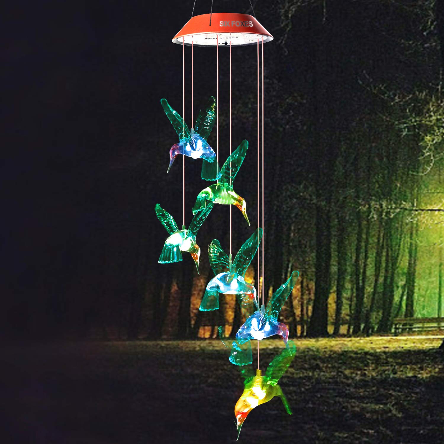 Wind Chime, Solar Hummingbird Wind Chimes Outdoor/Indoor(Gifts for mom –  Custom Memorial