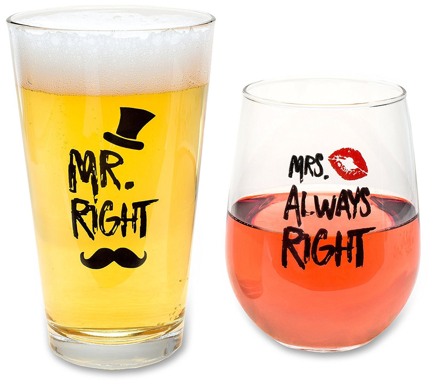 mr. and mrs. beer can glasses personalized beer glasses bridal shower gift  gift for bride and groom gift for newlyweds