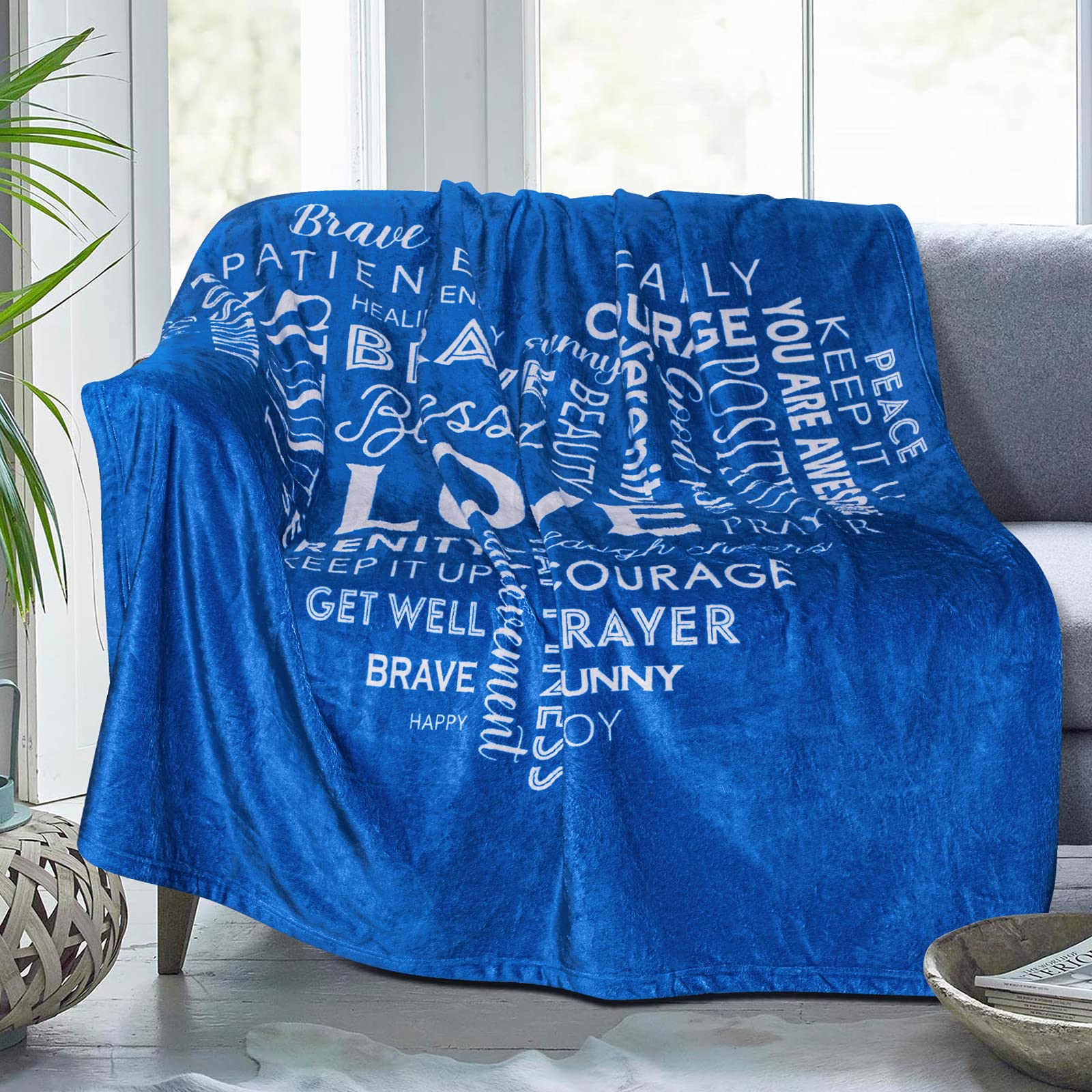 BlankieGram Healing Thoughts Blanket The Ultimate Healing Gift (Grey) :  : Home