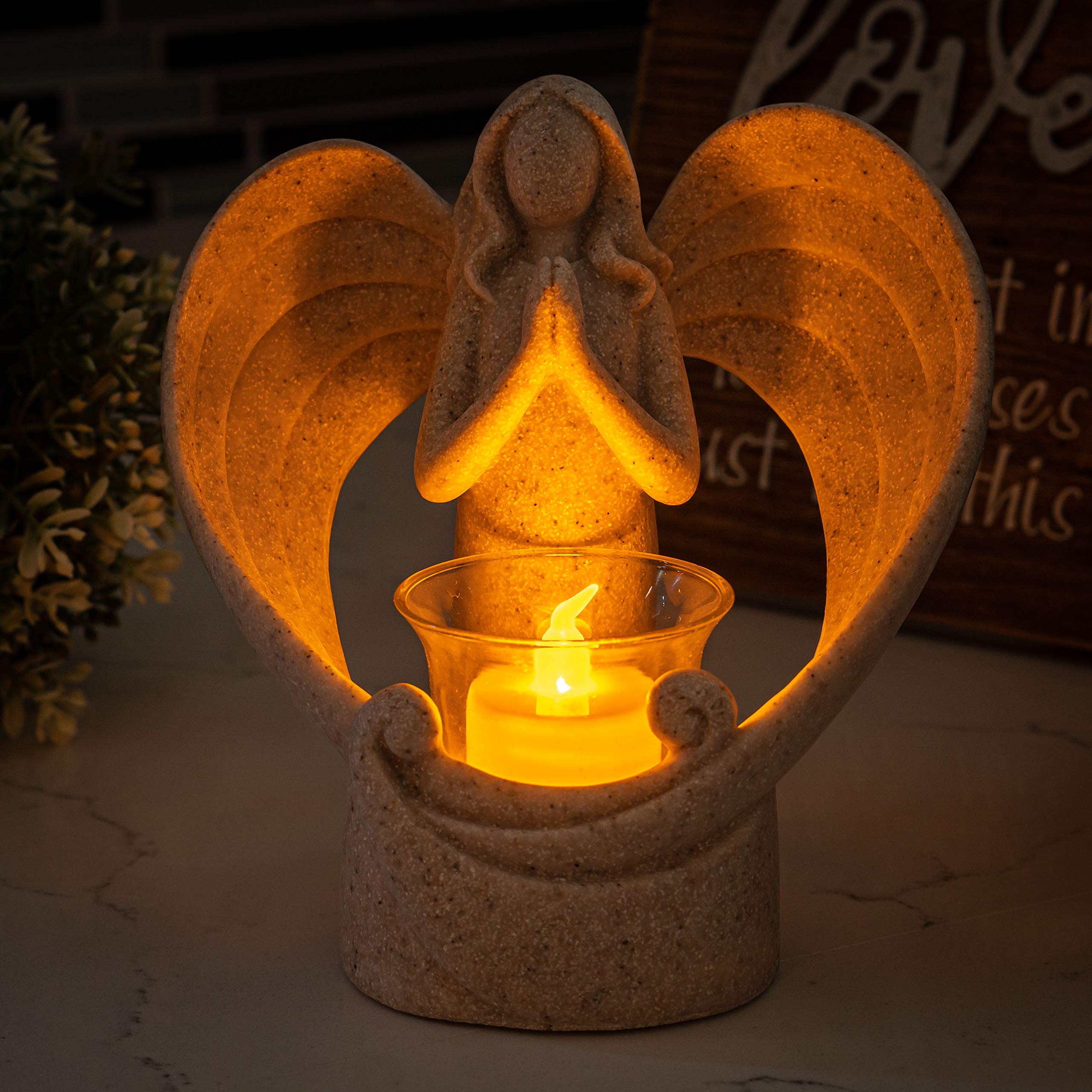 Angel Memorial Gifts Tealight Candle Holder, Sympathy Gift Candle